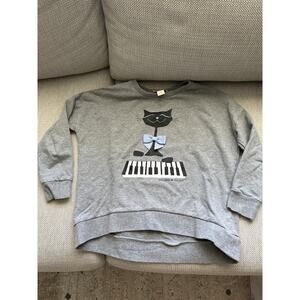 Kate Spade Gray Piano print sweater size 8 Y Girls